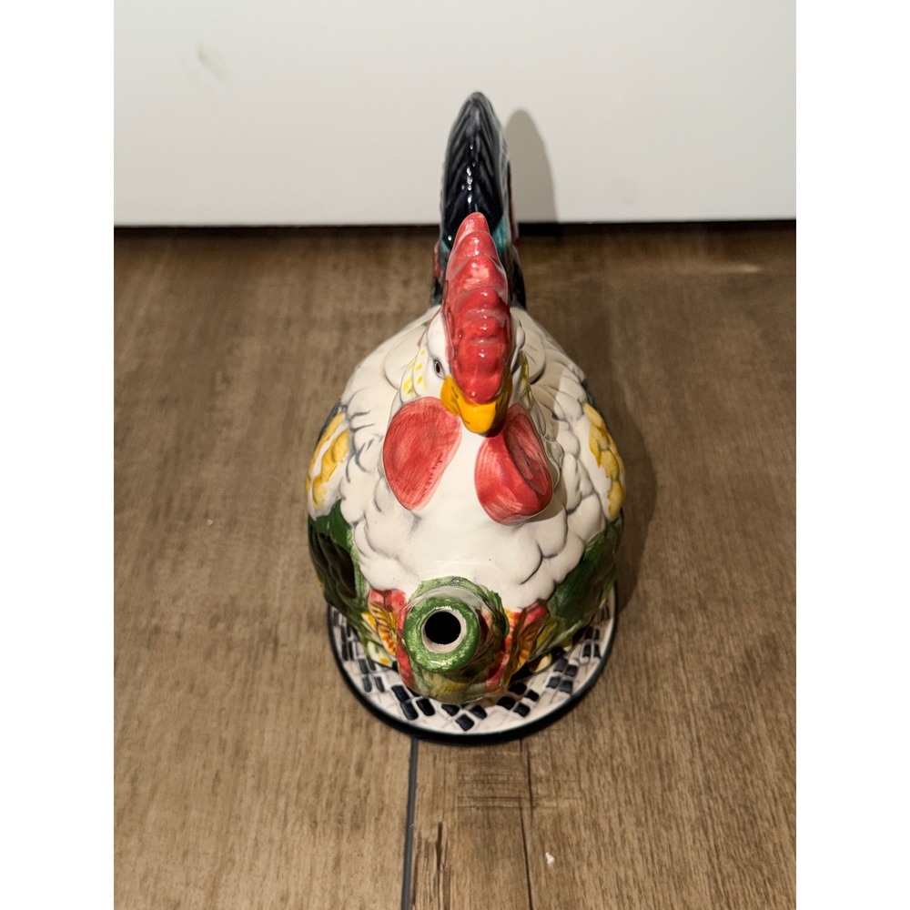 1998 Rooster Chicken‎ Teapot Ceramic Collectible - Picture 3 of 8